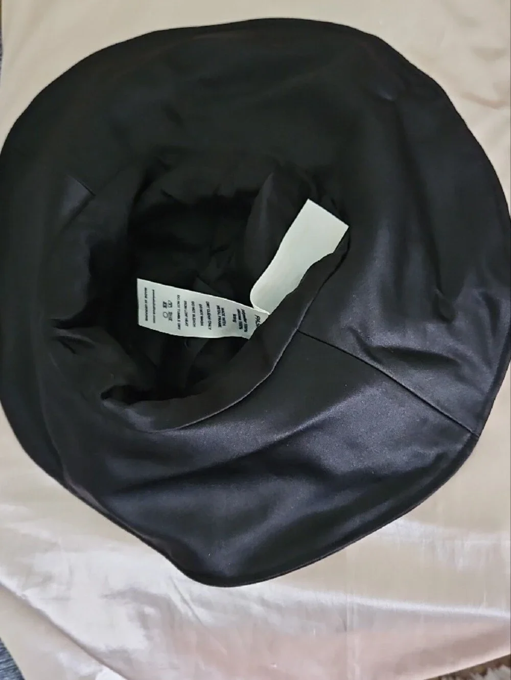 PASKAL Black Satin Wide-Brim Bucket Sun Hat NWOT